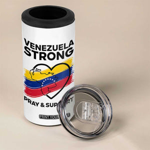 Venezuela Strong Pray and Support 4 in 1 Can Cooler Tumbler Solidarity Patriotic Venezuelan Flag Map Heart TS02 Print Your Wear