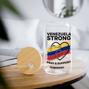 Venezuela Strong Pray and Support Glass Can Solidarity Patriotic Venezuelan Flag Map Heart TS02 Print Your Wear