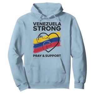 Venezuela Strong Pray and Support Hoodie Solidarity Patriotic Venezuelan Flag Map Heart