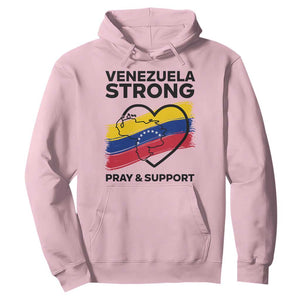 Venezuela Strong Pray and Support Hoodie Solidarity Patriotic Venezuelan Flag Map Heart