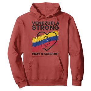 Venezuela Strong Pray and Support Hoodie Solidarity Patriotic Venezuelan Flag Map Heart