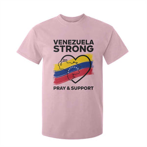 Venezuela Strong Pray and Support T Shirt For Kid Solidarity Patriotic Venezuelan Flag Map Heart