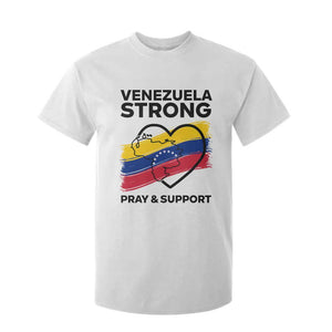 Venezuela Strong Pray and Support T Shirt For Kid Solidarity Patriotic Venezuelan Flag Map Heart