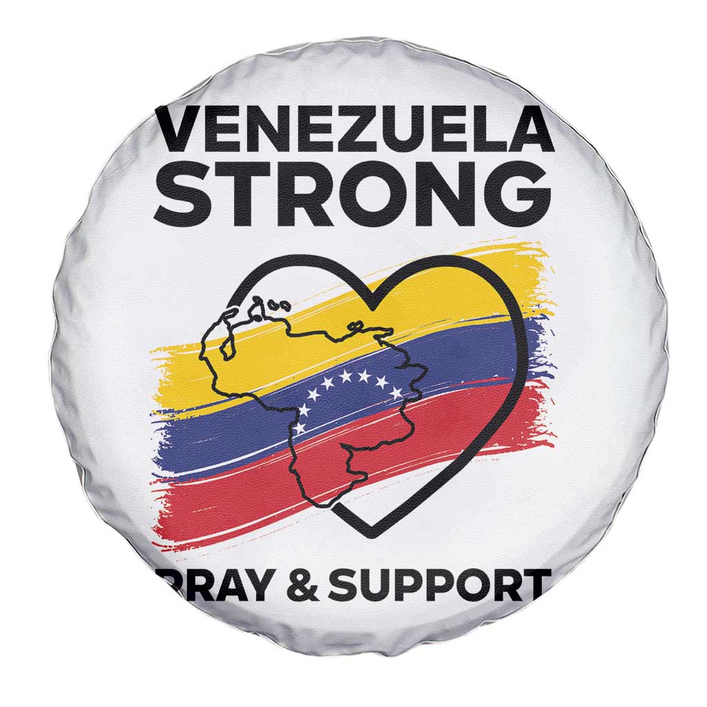 Venezuela Strong Pray and Support Spare Tire Cover Solidarity Patriotic Venezuelan Flag Map Heart TS02 Print Your Wear