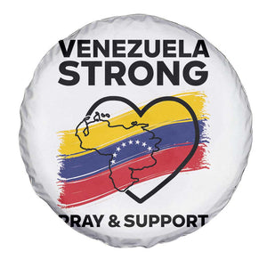 Venezuela Strong Pray and Support Spare Tire Cover Solidarity Patriotic Venezuelan Flag Map Heart TS02 Print Your Wear