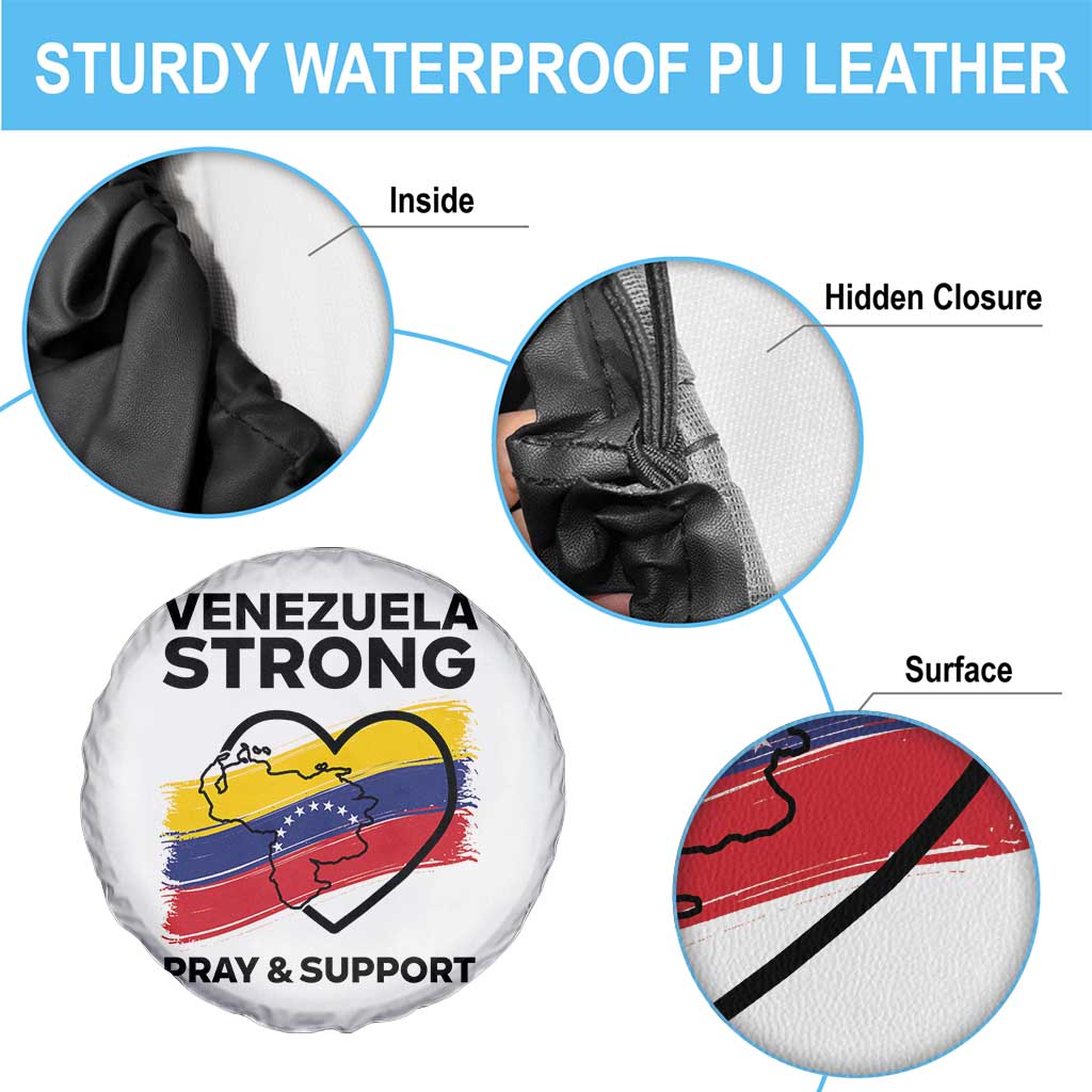 Venezuela Strong Pray and Support Spare Tire Cover Solidarity Patriotic Venezuelan Flag Map Heart TS02 Print Your Wear