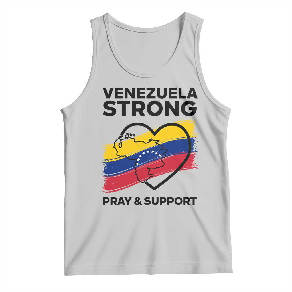 Venezuela Strong Pray and Support Tank Top Solidarity Patriotic Venezuelan Flag Map Heart
