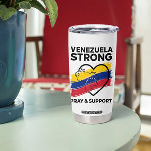Venezuela Strong Pray and Support Tumbler Cup Solidarity Patriotic Venezuelan Flag Map Heart TS02 Print Your Wear