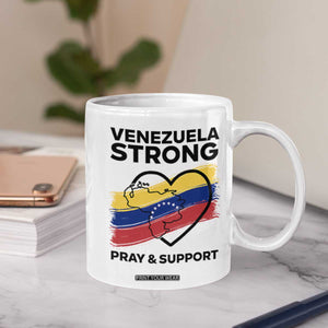 Venezuela Strong Pray and Support Coffee Mug Solidarity Patriotic Venezuelan Flag Map Heart TS02 Print Your Wear