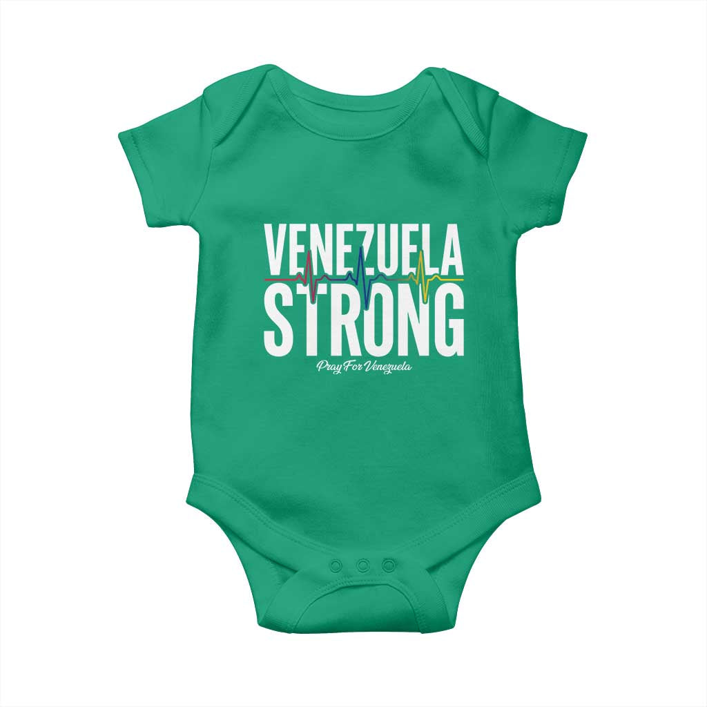 Venezuela Strong Venezuelan Heartbeat Baby Onesie Solidarity Resilience Hope and Prayer