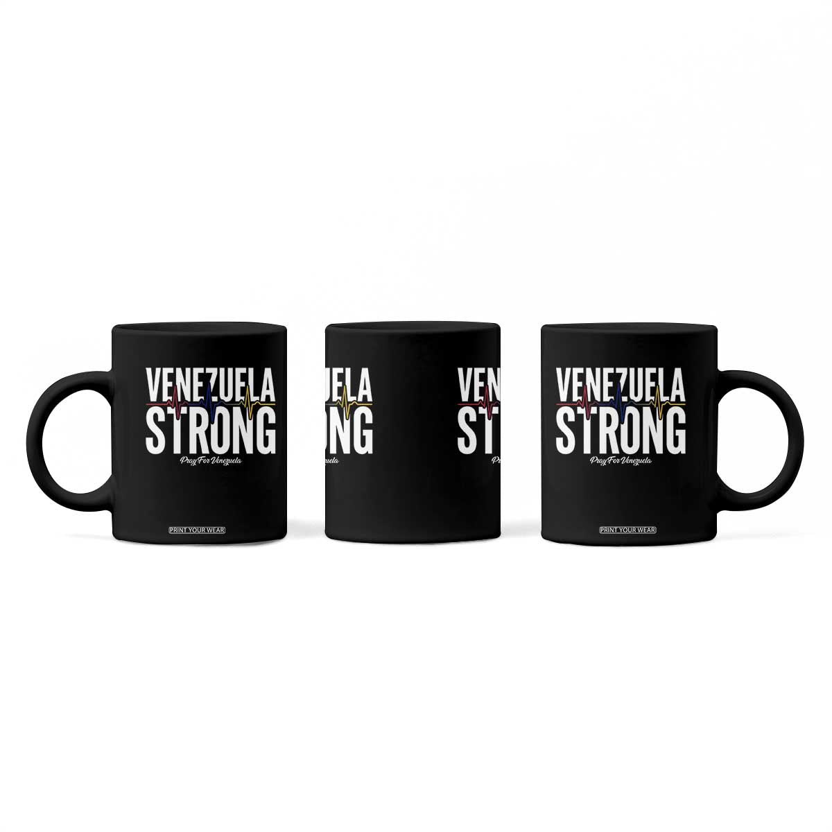 Venezuela Strong Venezuelan Heartbeat Coffee Mug Solidarity Resilience Hope and Prayer TS02 Print Your Wear