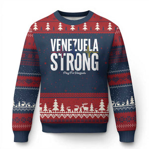 Venezuela Strong Venezuelan Heartbeat Ugly Christmas Sweater Solidarity Resilience Hope and Prayer