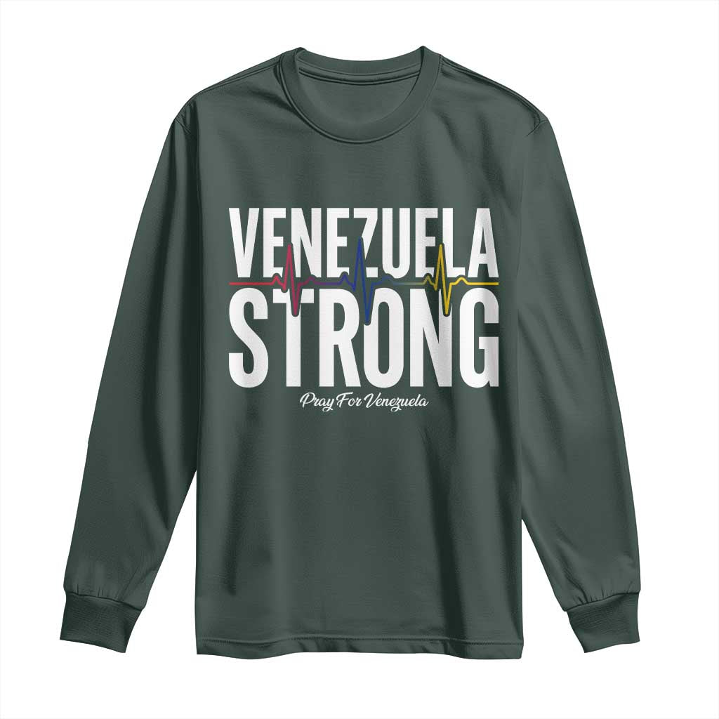 Venezuela Strong Venezuelan Heartbeat Long Sleeve Shirt Solidarity Resilience Hope and Prayer