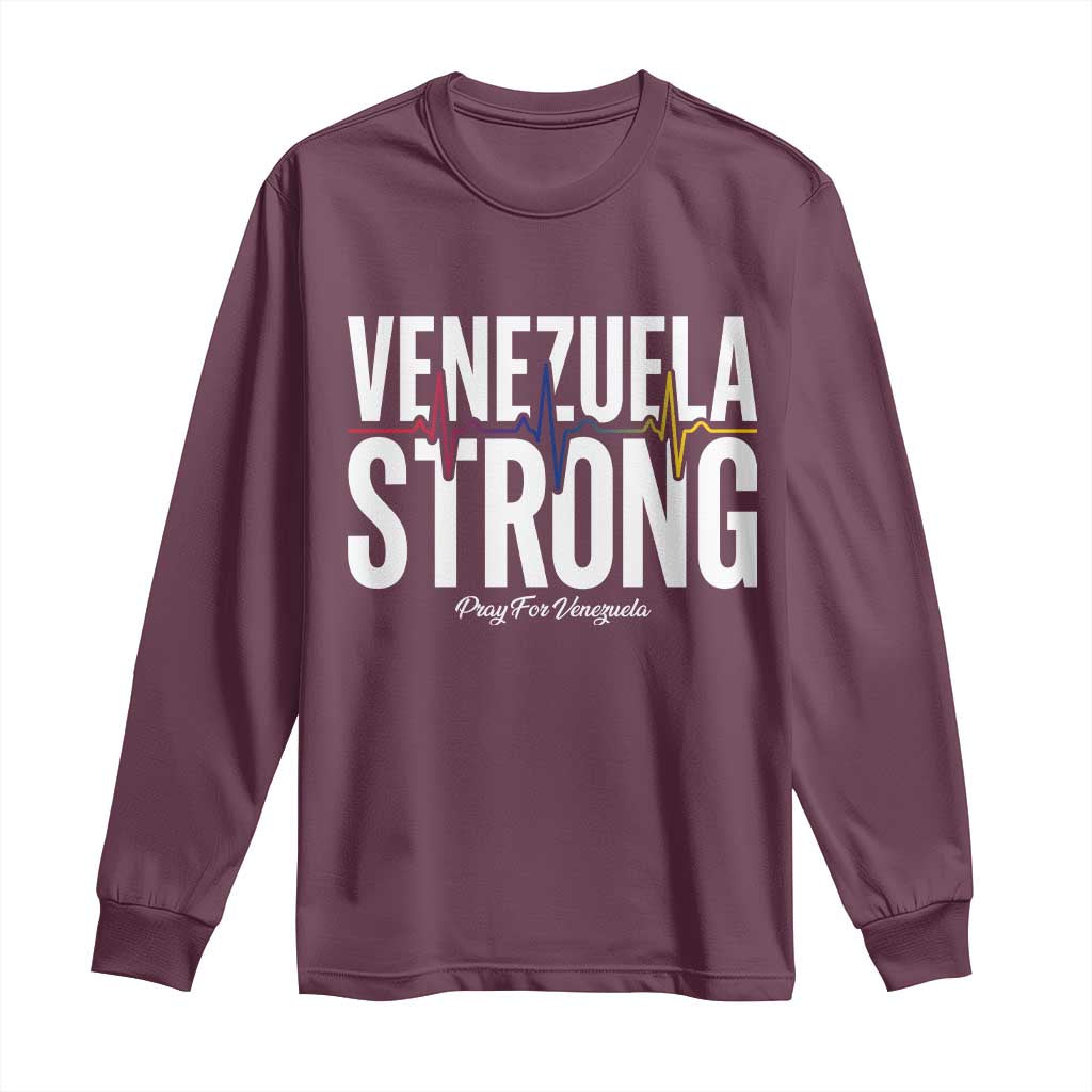 Venezuela Strong Venezuelan Heartbeat Long Sleeve Shirt Solidarity Resilience Hope and Prayer