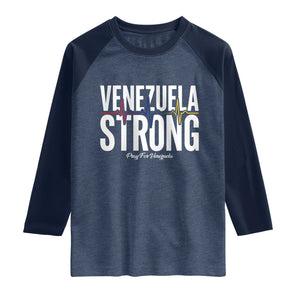 Venezuela Strong Venezuelan Heartbeat Raglan Shirt Solidarity Resilience Hope and Prayer