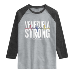 Venezuela Strong Venezuelan Heartbeat Raglan Shirt Solidarity Resilience Hope and Prayer