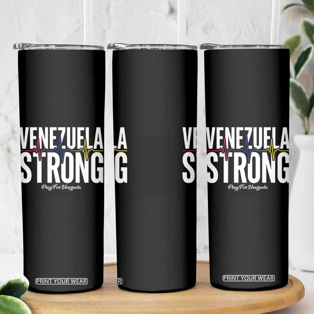 Venezuela Strong Venezuelan Heartbeat Skinny Tumbler Solidarity Resilience Hope and Prayer TS02 Print Your Wear