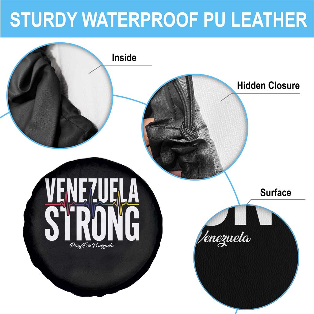 Venezuela Strong Venezuelan Heartbeat Spare Tire Cover Solidarity Resilience Hope and Prayer TS02 Print Your Wear