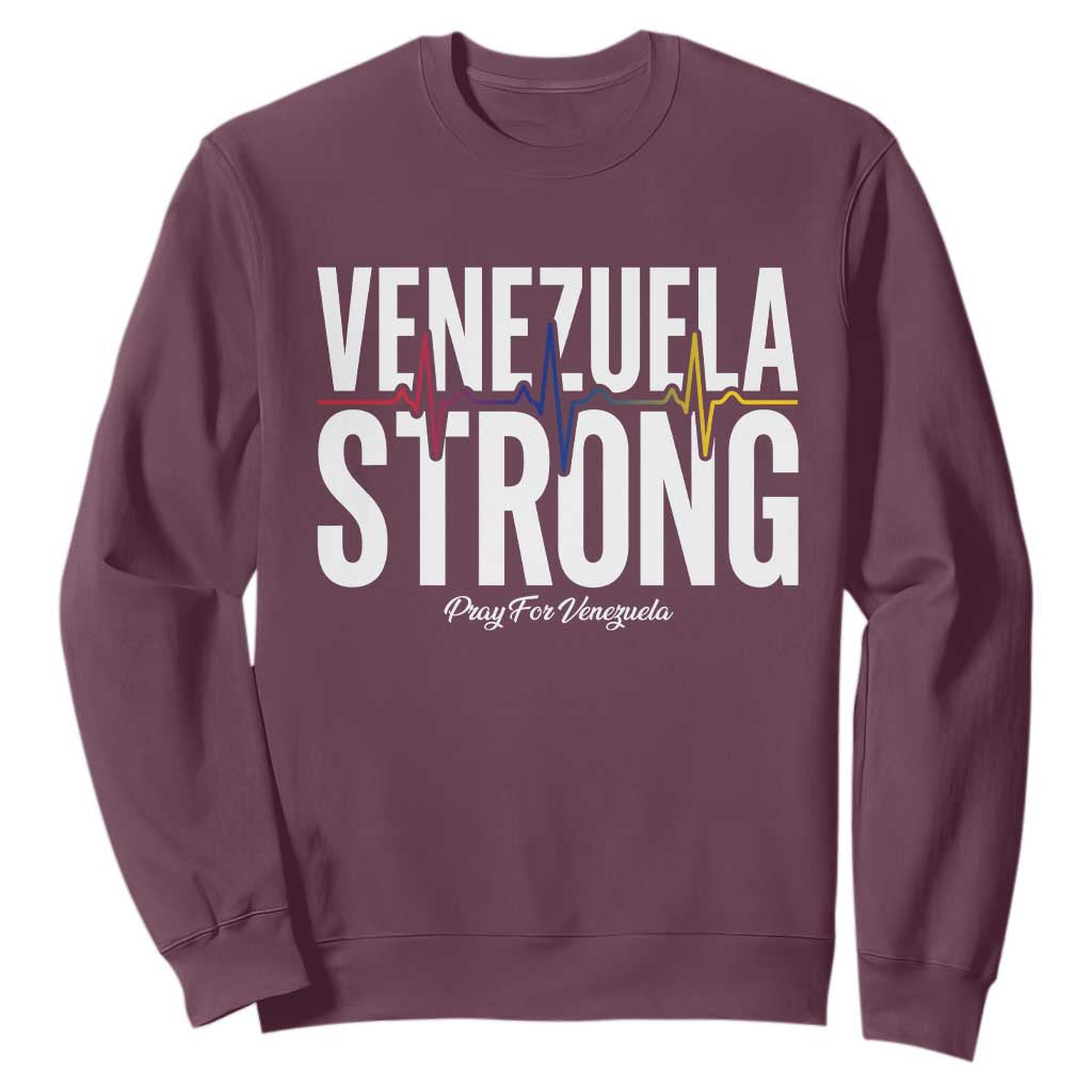 Venezuela Strong Venezuelan Heartbeat Sweatshirt Solidarity Resilience Hope and Prayer