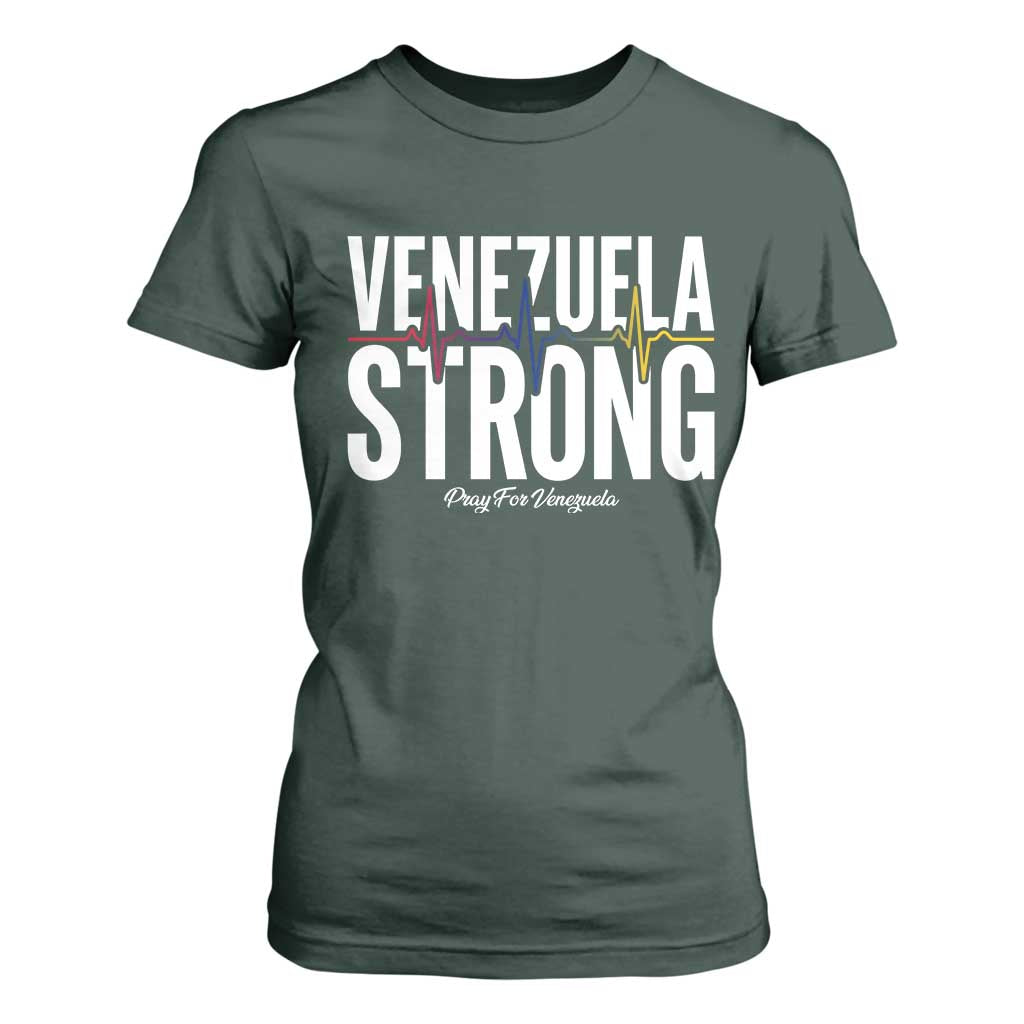 Venezuela Strong Venezuelan Heartbeat T Shirt For Women Solidarity Resilience Hope and Prayer