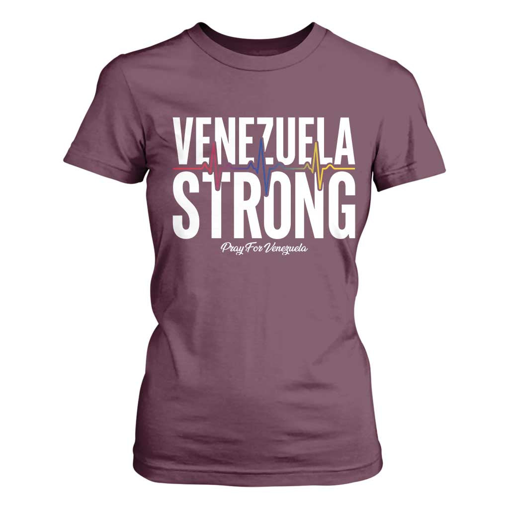 Venezuela Strong Venezuelan Heartbeat T Shirt For Women Solidarity Resilience Hope and Prayer