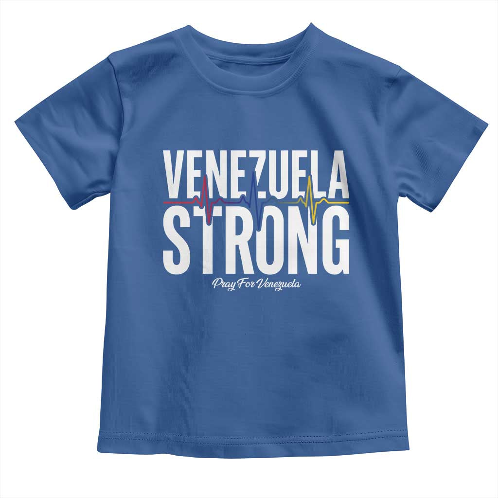 Venezuela Strong Venezuelan Heartbeat Toddler T Shirt Solidarity Resilience Hope and Prayer TS02 Royal Blue Print Your Wear