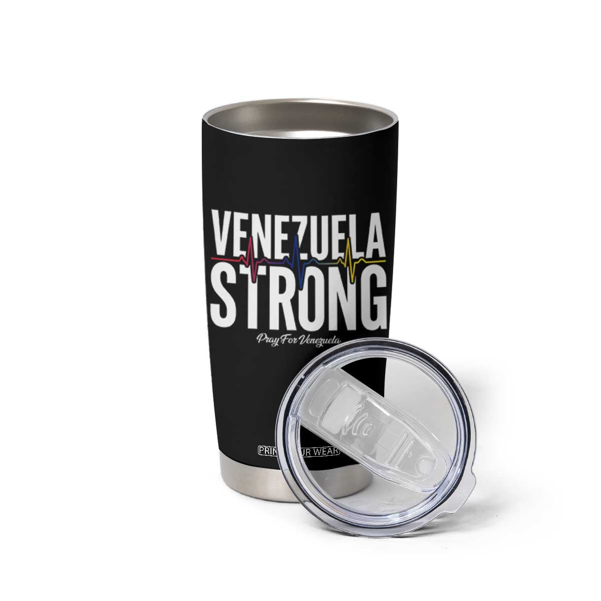 Venezuela Strong Venezuelan Heartbeat Tumbler Cup Solidarity Resilience Hope and Prayer TS02 Print Your Wear