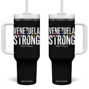 Venezuela Strong Venezuelan Heartbeat Tumbler With Handle Solidarity Resilience Hope and Prayer TS02 One Size: 40 oz Black Print Your Wear