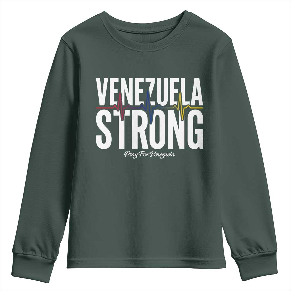 Venezuela Strong Venezuelan Heartbeat Youth Sweatshirt Solidarity Resilience Hope and Prayer