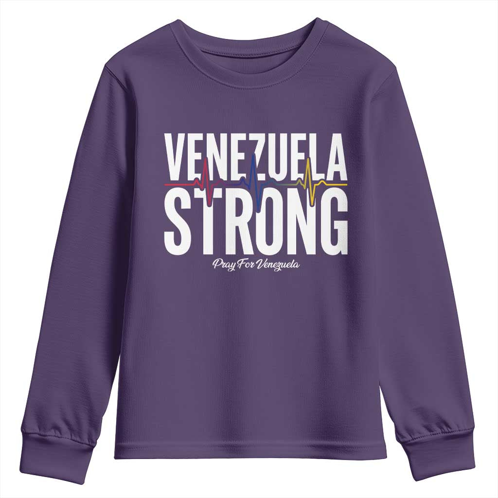 Venezuela Strong Venezuelan Heartbeat Youth Sweatshirt Solidarity Resilience Hope and Prayer