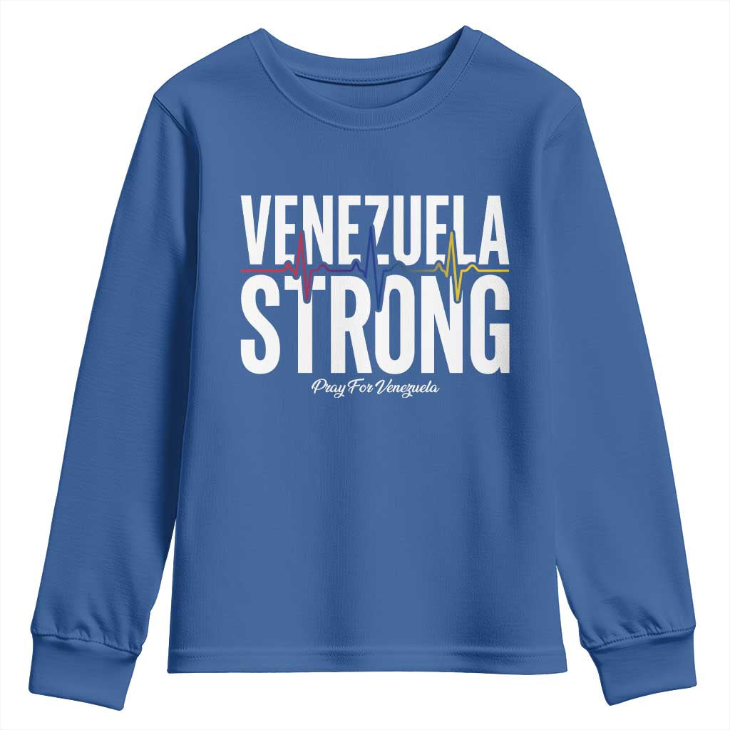 Venezuela Strong Venezuelan Heartbeat Youth Sweatshirt Solidarity Resilience Hope and Prayer