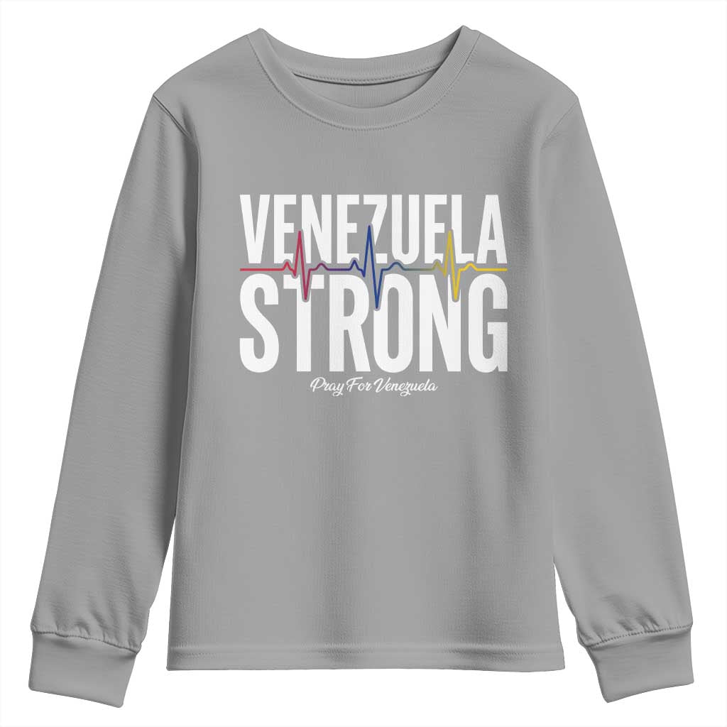 Venezuela Strong Venezuelan Heartbeat Youth Sweatshirt Solidarity Resilience Hope and Prayer