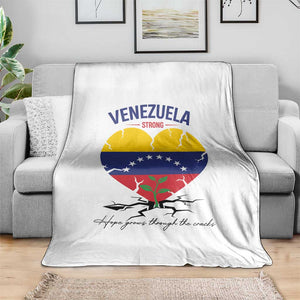 Venezuela Strong Healing Support Throw Blanket Hope Grows Through Cracks Venezuelan Flag Heart