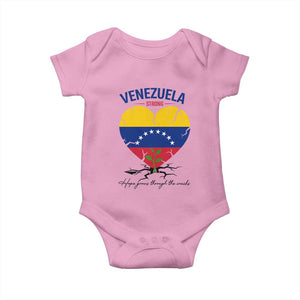 Venezuela Strong Healing Support Baby Onesie Hope Grows Through Cracks Venezuelan Flag Heart