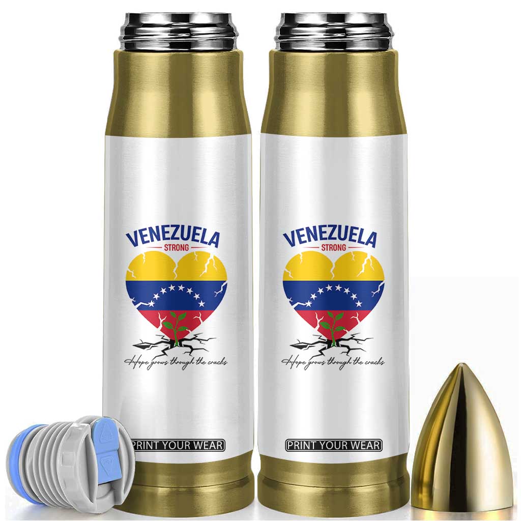 Venezuela Strong Healing Support Bullet Tumbler Hope Grows Through Cracks Venezuelan Flag Heart