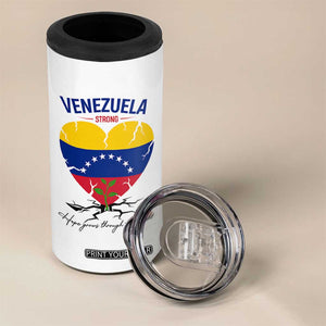 Venezuela Strong Healing Support 4 in 1 Can Cooler Tumbler Hope Grows Through Cracks Venezuelan Flag Heart