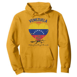 Venezuela Strong Healing Support Hoodie Hope Grows Through Cracks Venezuelan Flag Heart