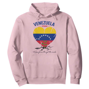 Venezuela Strong Healing Support Hoodie Hope Grows Through Cracks Venezuelan Flag Heart