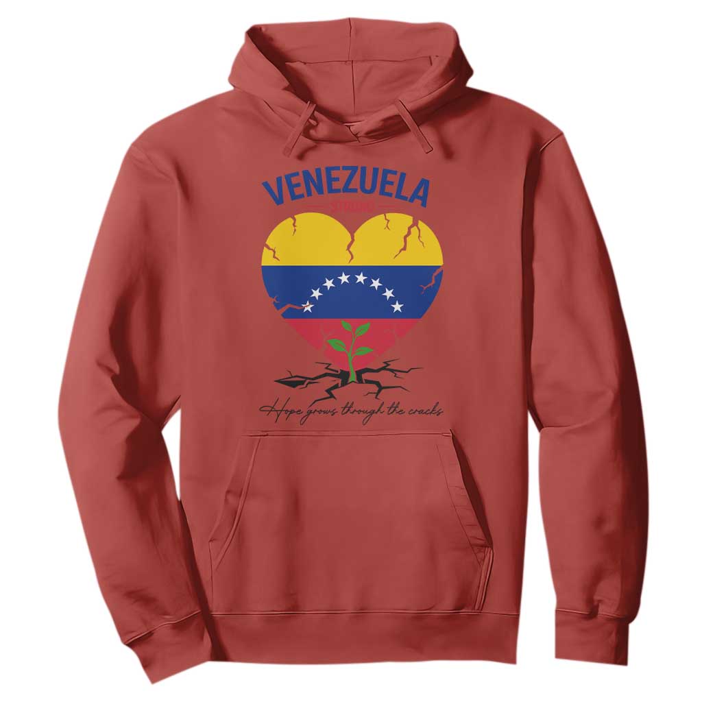 Venezuela Strong Healing Support Hoodie Hope Grows Through Cracks Venezuelan Flag Heart