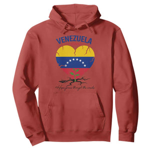 Venezuela Strong Healing Support Hoodie Hope Grows Through Cracks Venezuelan Flag Heart