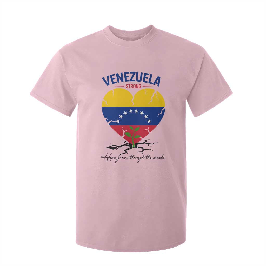 Venezuela Strong Healing Support T Shirt For Kid Hope Grows Through Cracks Venezuelan Flag Heart