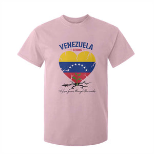 Venezuela Strong Healing Support T Shirt For Kid Hope Grows Through Cracks Venezuelan Flag Heart