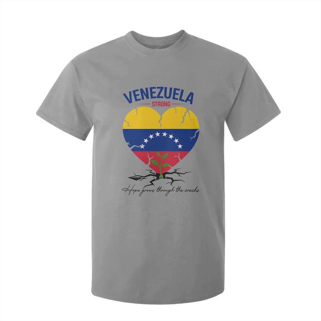 Venezuela Strong Healing Support T Shirt For Kid Hope Grows Through Cracks Venezuelan Flag Heart