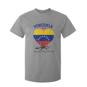 Venezuela Strong Healing Support T Shirt For Kid Hope Grows Through Cracks Venezuelan Flag Heart