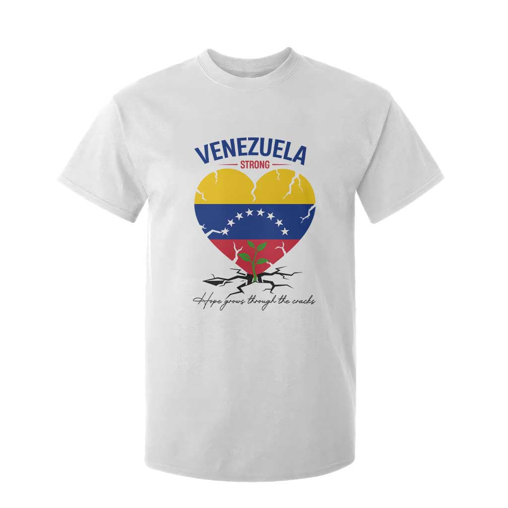 Venezuela Strong Healing Support T Shirt For Kid Hope Grows Through Cracks Venezuelan Flag Heart