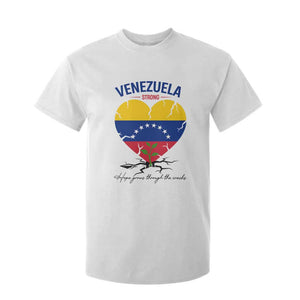 Venezuela Strong Healing Support T Shirt For Kid Hope Grows Through Cracks Venezuelan Flag Heart