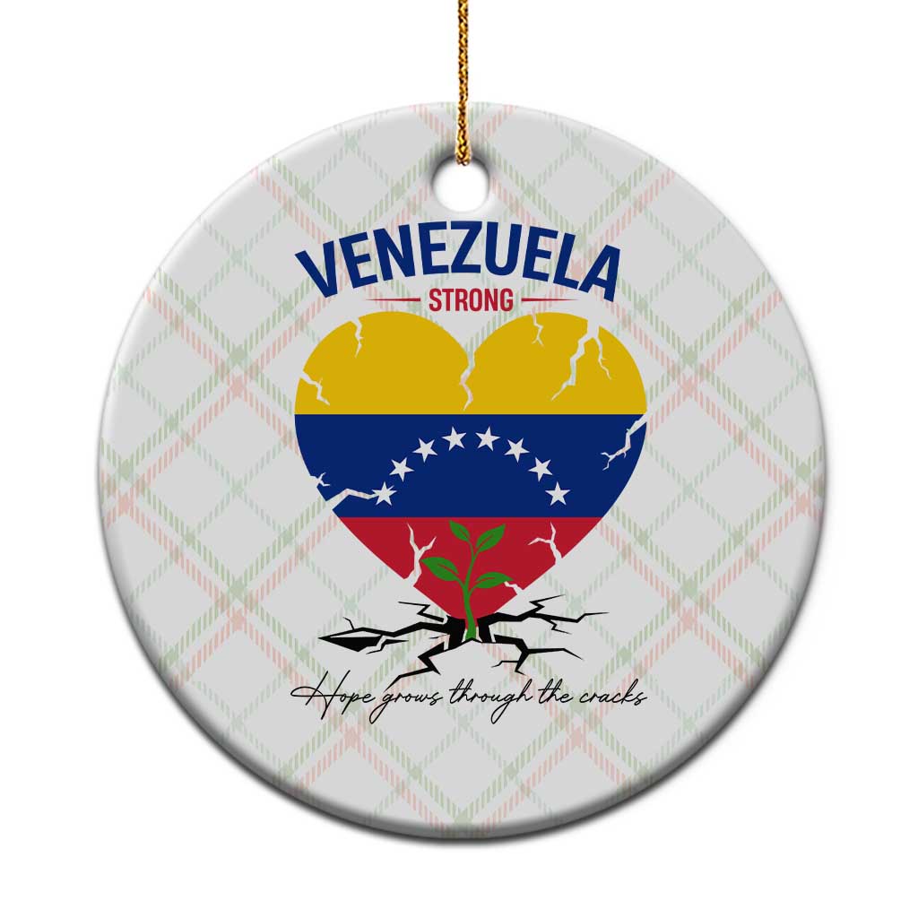 Venezuela Strong Healing Support Ceramic Ornament Hope Grows Through Cracks Venezuelan Flag Heart