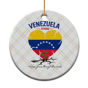Venezuela Strong Healing Support Ceramic Ornament Hope Grows Through Cracks Venezuelan Flag Heart