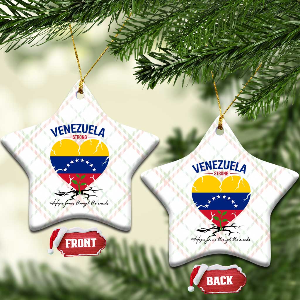 Venezuela Strong Healing Support Ceramic Ornament Hope Grows Through Cracks Venezuelan Flag Heart
