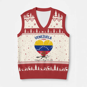 Venezuela Strong Healing Support V-Neck Knit Sweater Vest Hope Grows Through Cracks Venezuelan Flag Heart